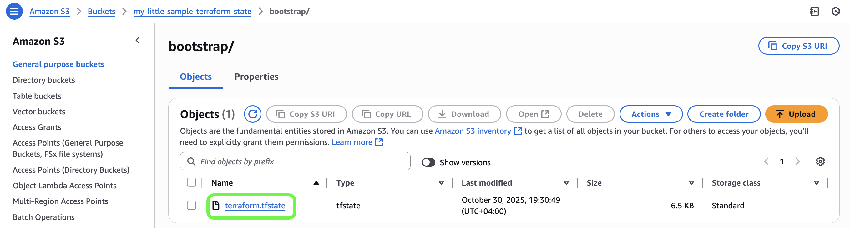 S3 Bootstrap State File